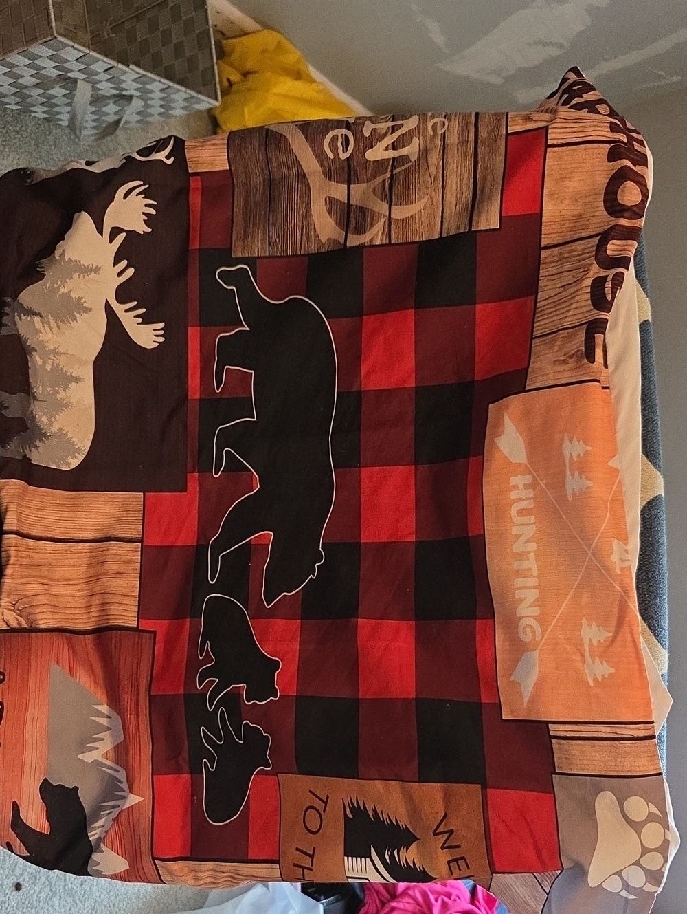 Rustic Hunting Plaid Comforter - Red/Black
